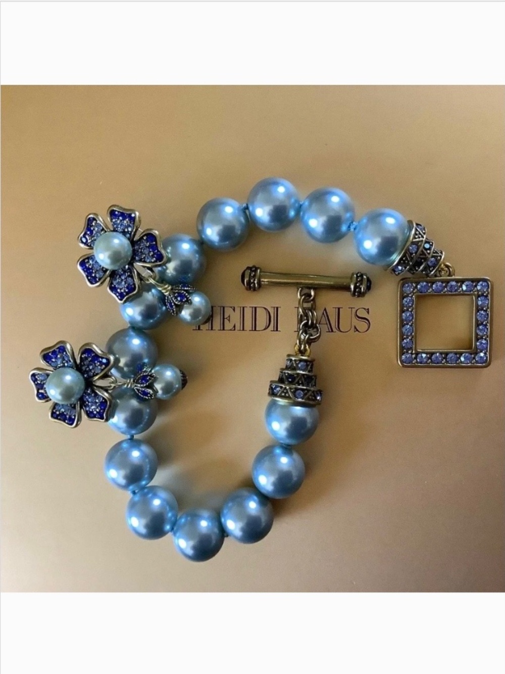 Heidi Daus Set Crystal Beaded Bracelet And Earrings Light Sapphire